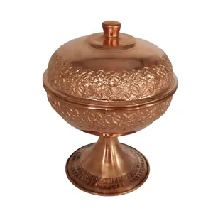 قندان مسی طرح گل کد 001