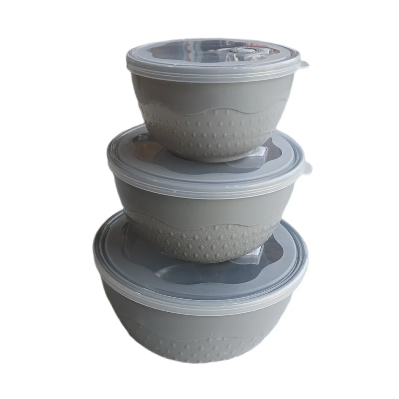 ظرف نگهدارنده با بدنه پلاستیکی مدل گرد صدف مناسب برای قرار دادن در یخچال و فریزر بسته 3 عددی