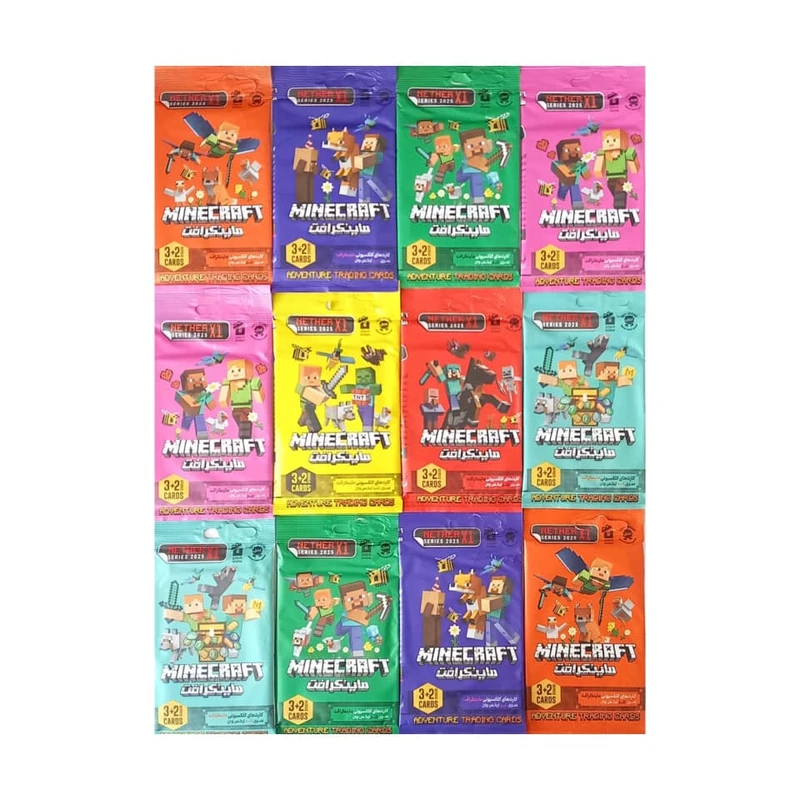 اسباب بازی شانسی مدل کارت ماینکرافت مجموعه 12 عددی