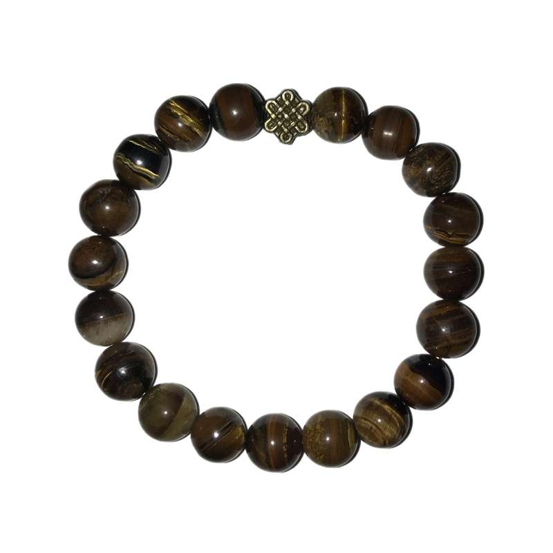 دستبند مردانه مدل سنگ چشم ببر کد S-101