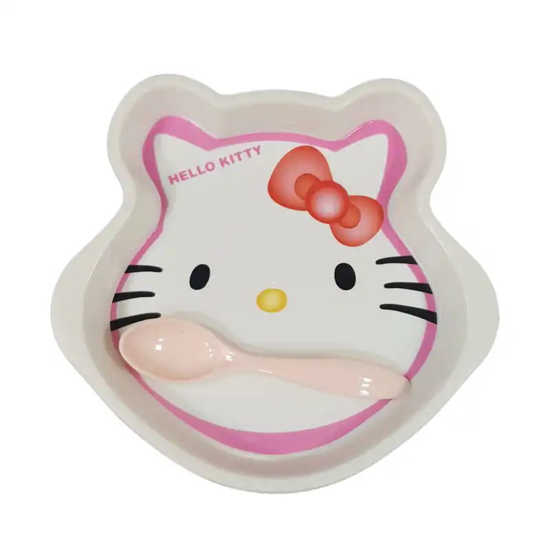 بشقاب کودک مدل کیتی به همراه قاشق