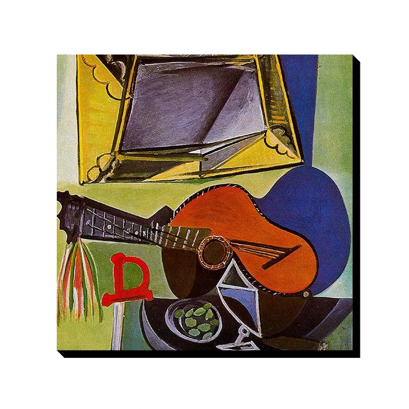 تابلو ترمه طراحان ایده طرح طبیعت بی جان با گیتار از پیکاسو کد art0325