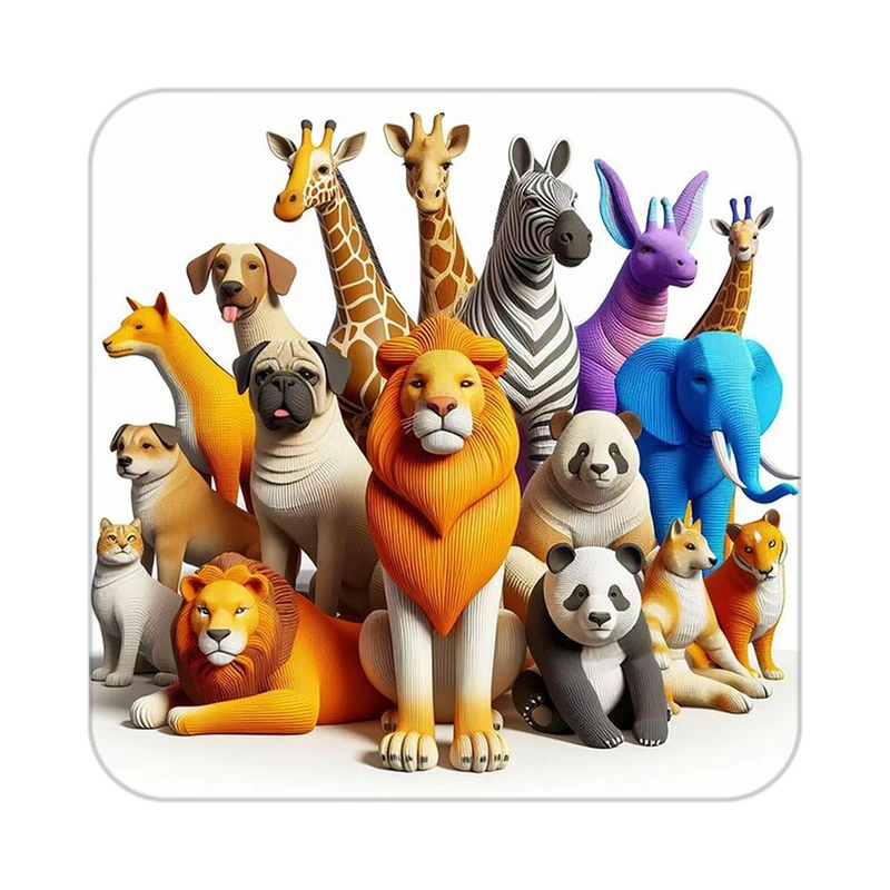 زیر لیوانی کاکتی طرح حیوانات کارتونی مدل mp27614