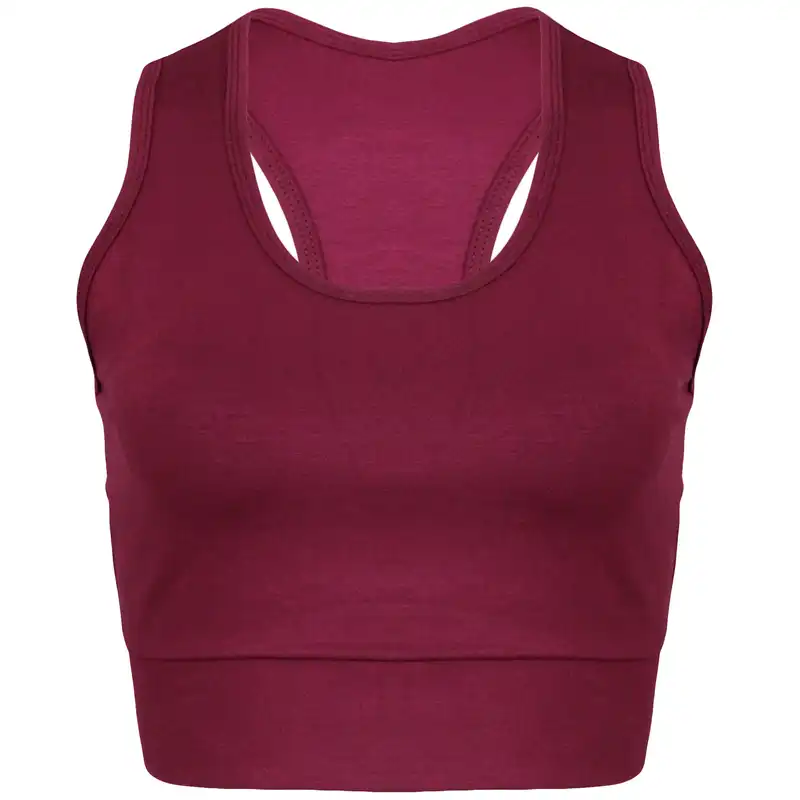 نیم تنه ورزشی زنانه ماییلدا مدل بدون فنر کد 4456 رنگ زرشکی