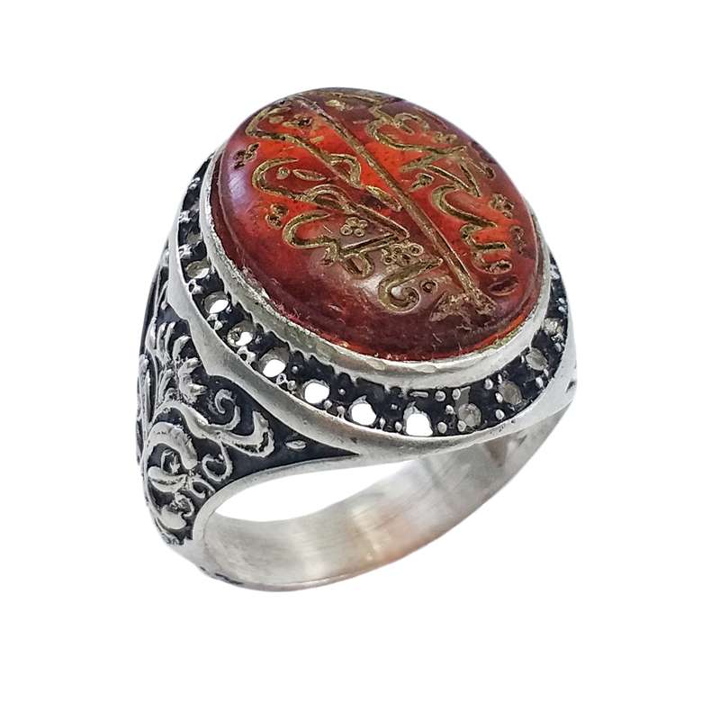 انگشتر نقره مردانه مدل عقیق خطی کد 3792127