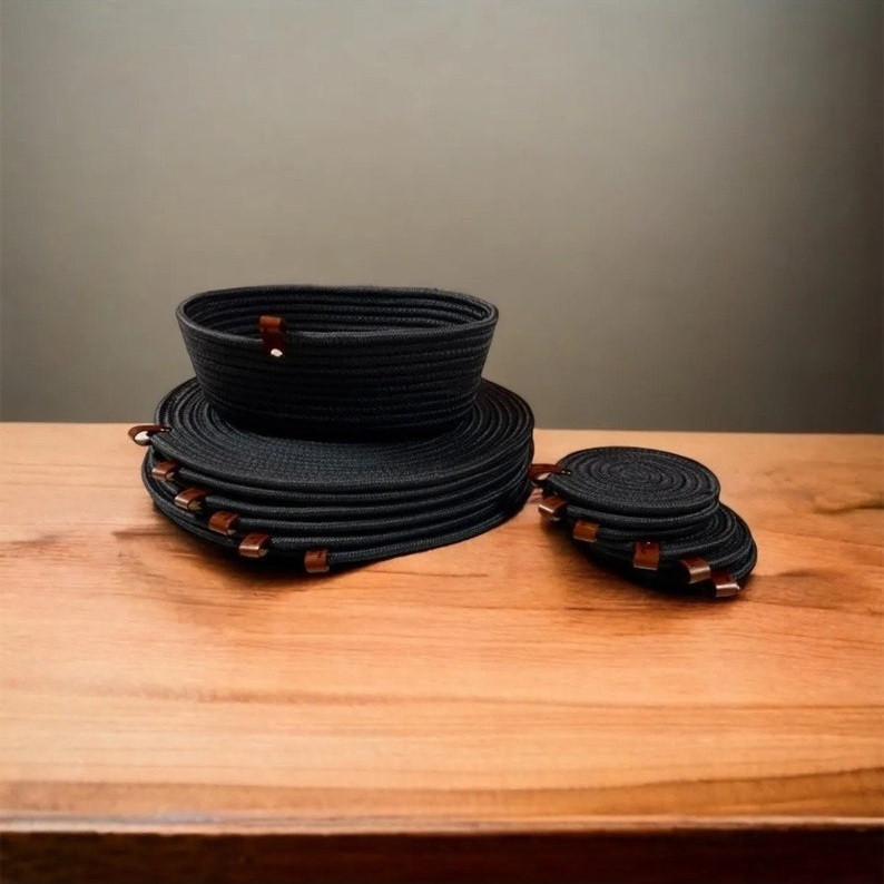 زیر بشقابی مدل p13 به همراه زیر لیوانی و سبد نان مجموعه 13 عددی