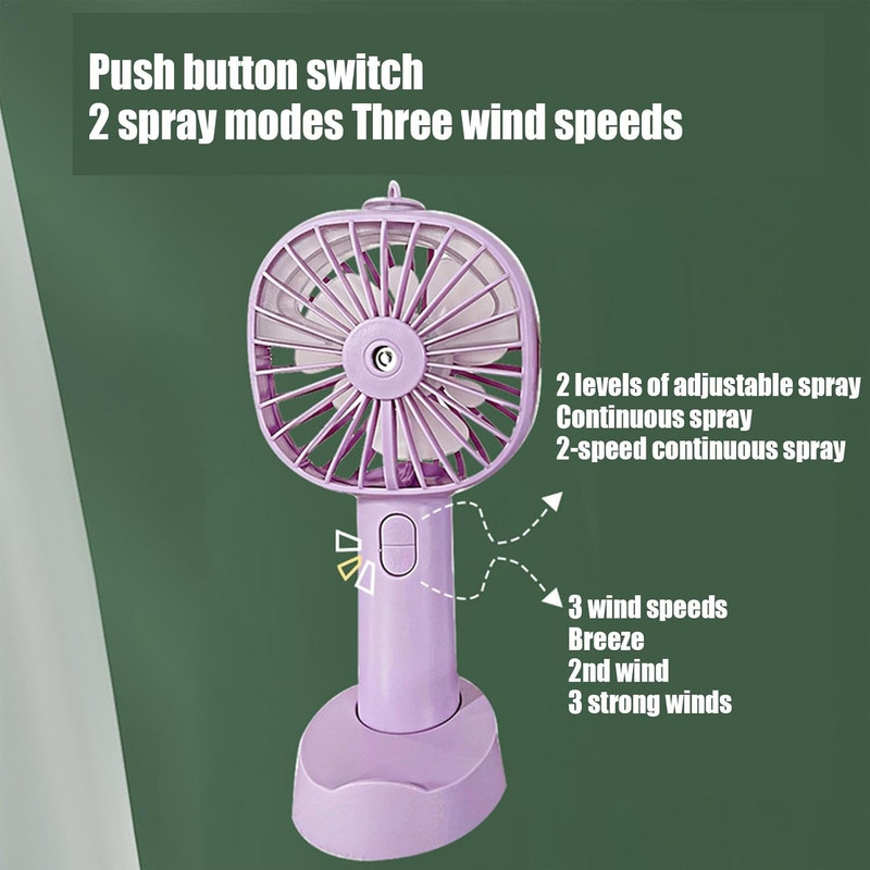 پنکه شارژی مدل  مه پاش Beauty Fan ظرفیت 1200 میلی آمپر ساعت