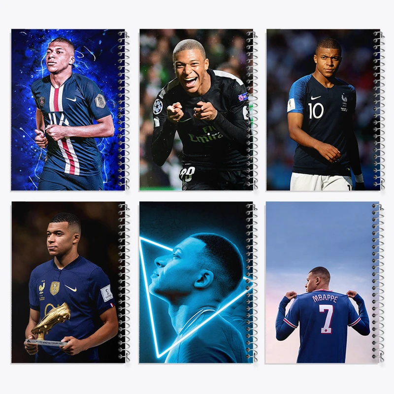 دفتر نقاشی 50 برگ خندالو طرح کیلیان امباپه کد 340 مجموعه 6 عددی