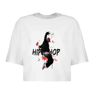 کراپ‌تاپ آستین کوتاه زنانه مدل هیپ هاپ  کد L68 S