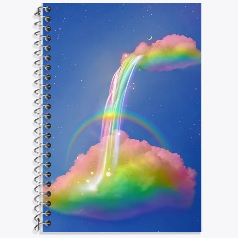 دفتر لغت 50 برگ خندالو طرح ابر و رنگین کمان کد F6448