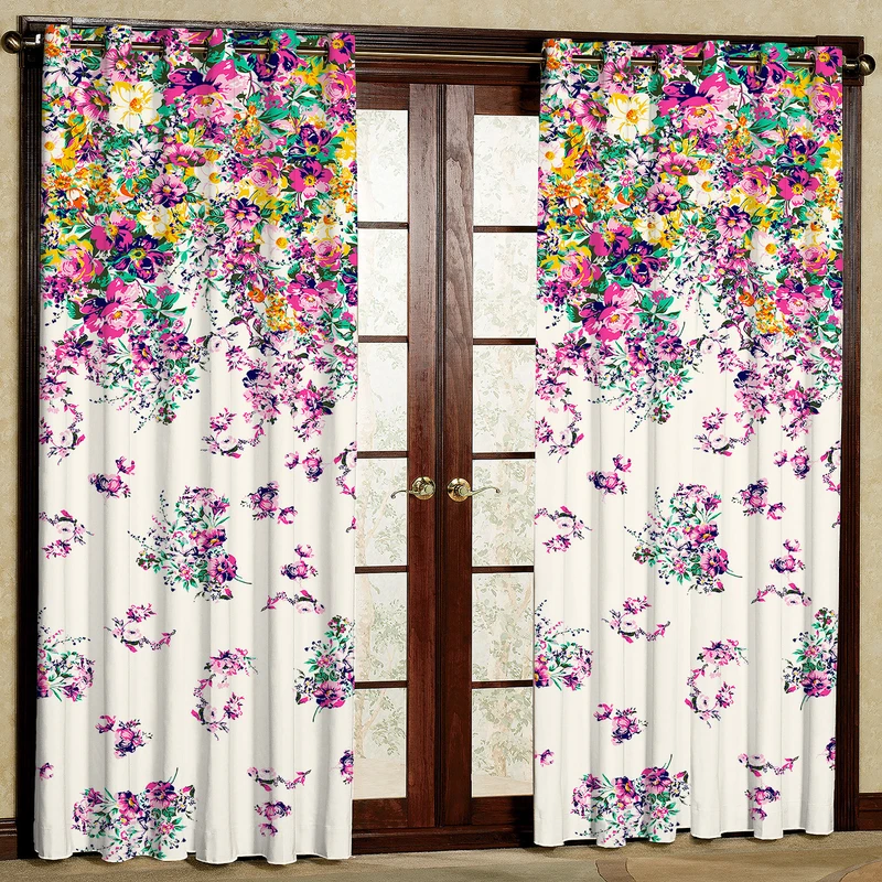  پرده مدل گل دار مخمل پانچی کد 515 سایز 140x280 سانتی متر