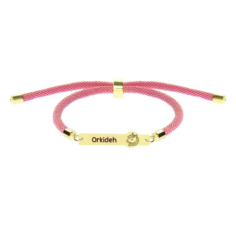 دستبند طلا 18 عیار بچگانه لیردا مدل اسم ارکیده کد 202011