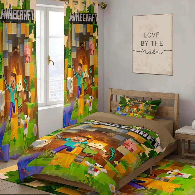 سرویس خواب مدل ماینکرافت یک نفره ۴ تکه