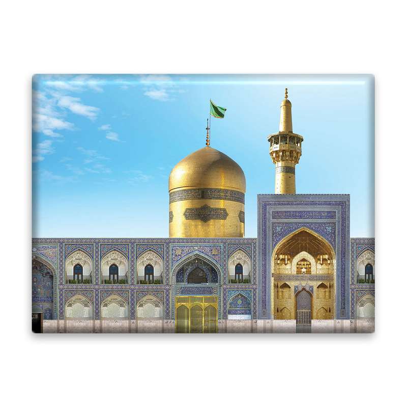 کاشی اطلس آبی طرح  گنبد و بارگاه علی بن موسی رضا  مدل T4937