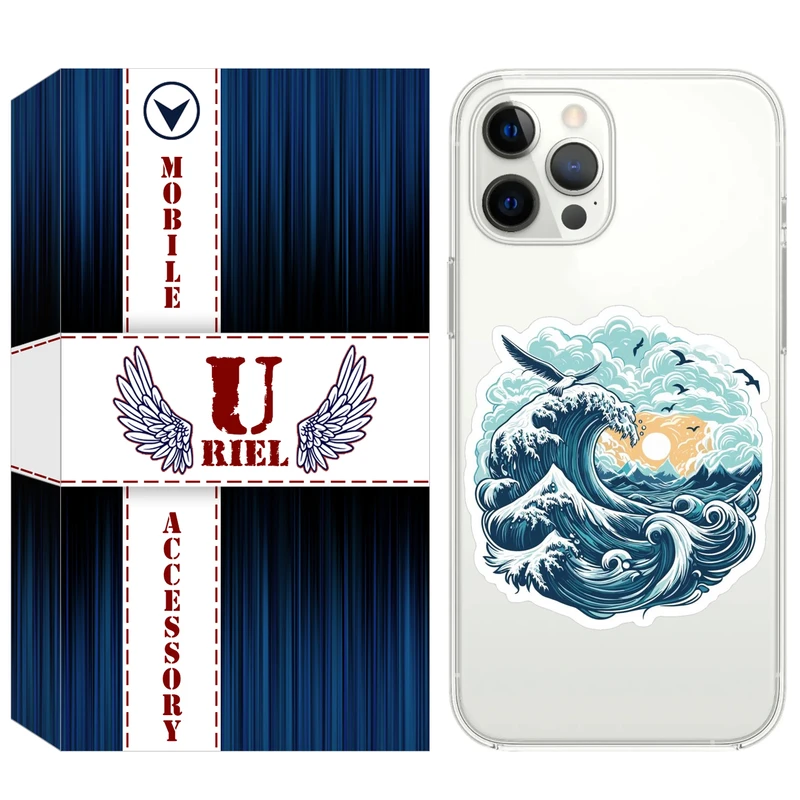 کاور یوریل مدل Clear کد 99 طرح موج دریا مناسب برای گوشی موبایل اپل iPhone 12 Pro Max