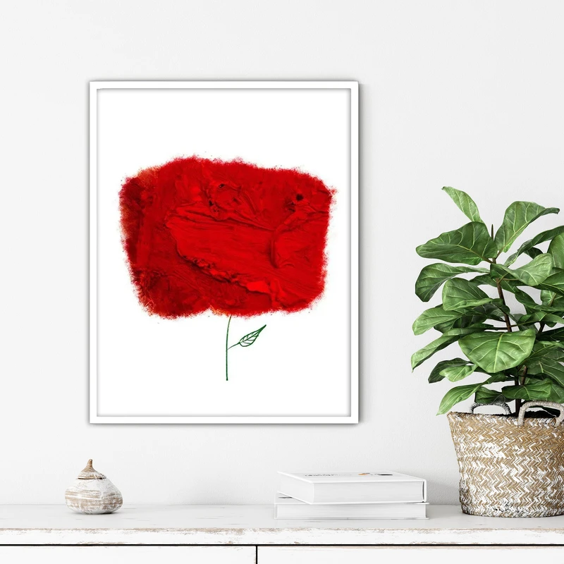 تابلو آتریسا طرح گل آبستره مدرن مدل ATFF265 فریم سفید