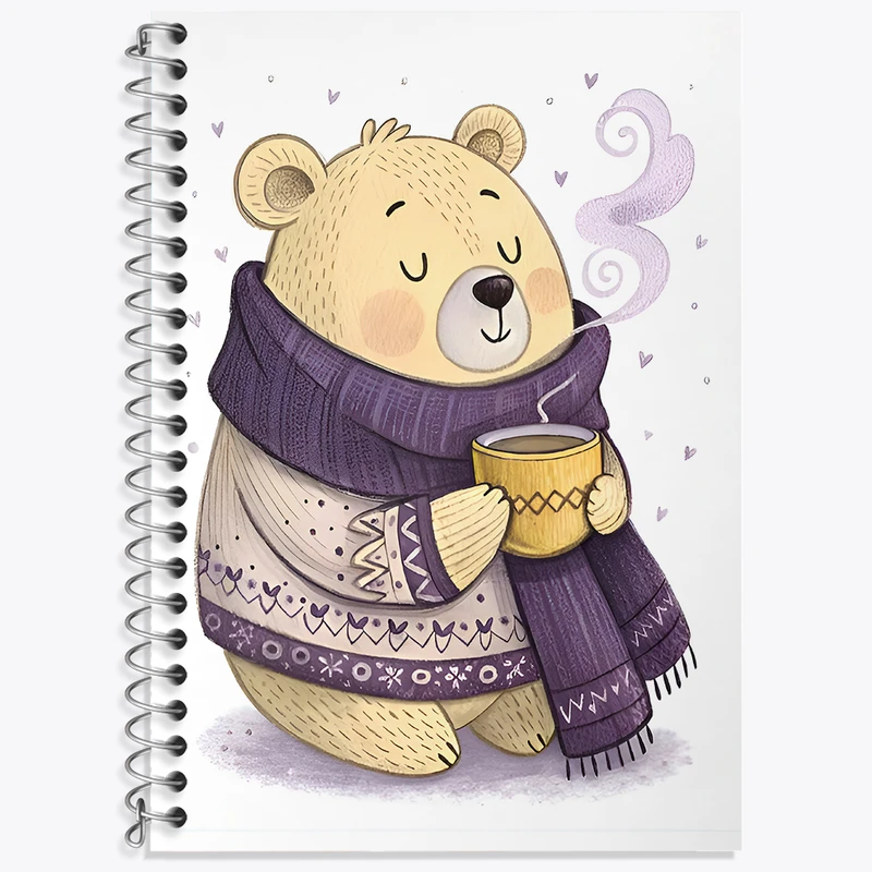 دفتر زبان 50 برگ خندالو مدل سه خط طرح خرس بامزه کد N5955