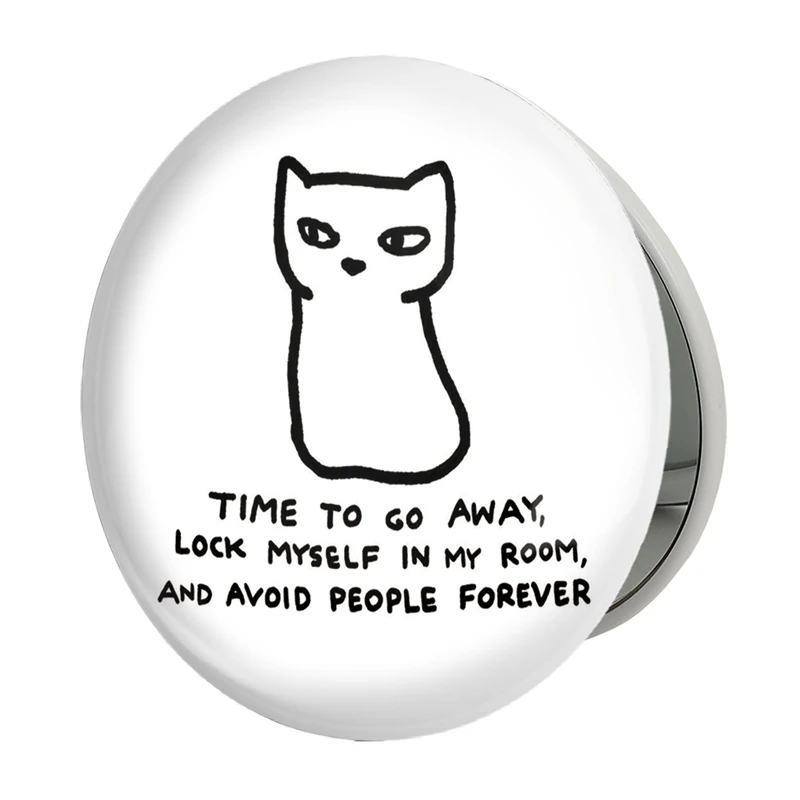 آینه جیبی خندالو طرح گربه اجتماع گریز مدل تاشو کد 29298