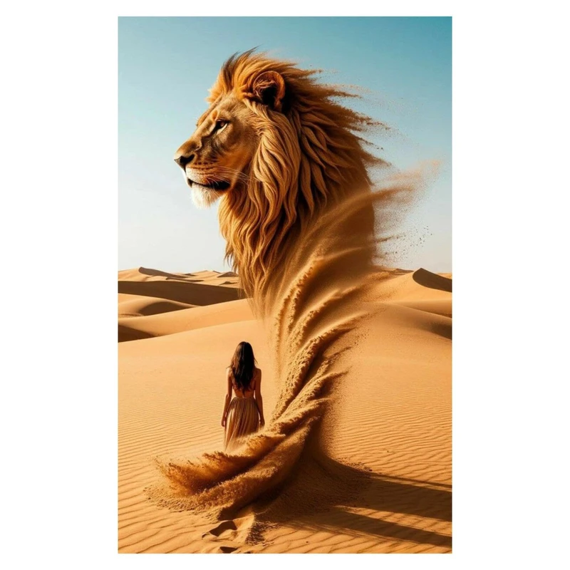 استیکر پارچه و لباس پاد آفرین مدل حیوانات شیر شن دختر کد 3112