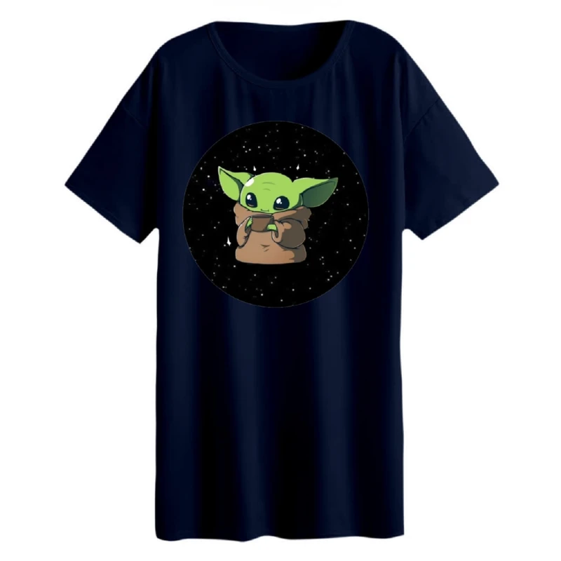 تی شرت لانگ زنانه مدل بیبی یودا کد 7