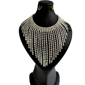 گردنبند زنانه آی ام مدل تمام نگین ریسه ای مجلسی