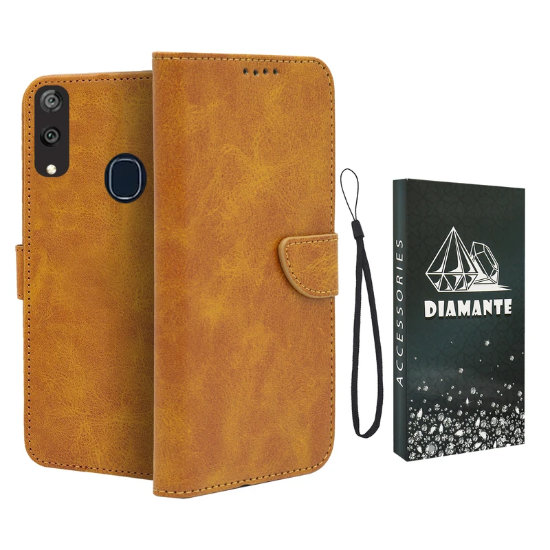 کیف کلاسوری دیامانته مدل Scusa Bk مناسب برای گوشی موبایل سامسونگ Galaxy A40 به همراه بند آویز