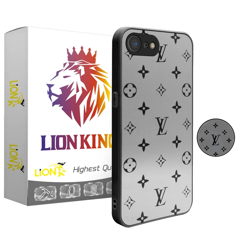 کاور لاین کینگ مدل Ayeneh LV meshki مناسب برای گوشی موبایل اپل iPhone 7/8 به همراه پایه نگهدارنده