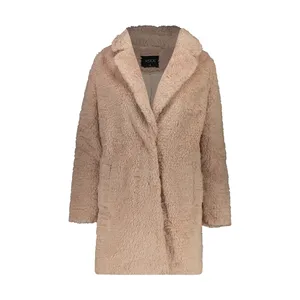 پالتو زنانه مدل تدی رنگ صورتی