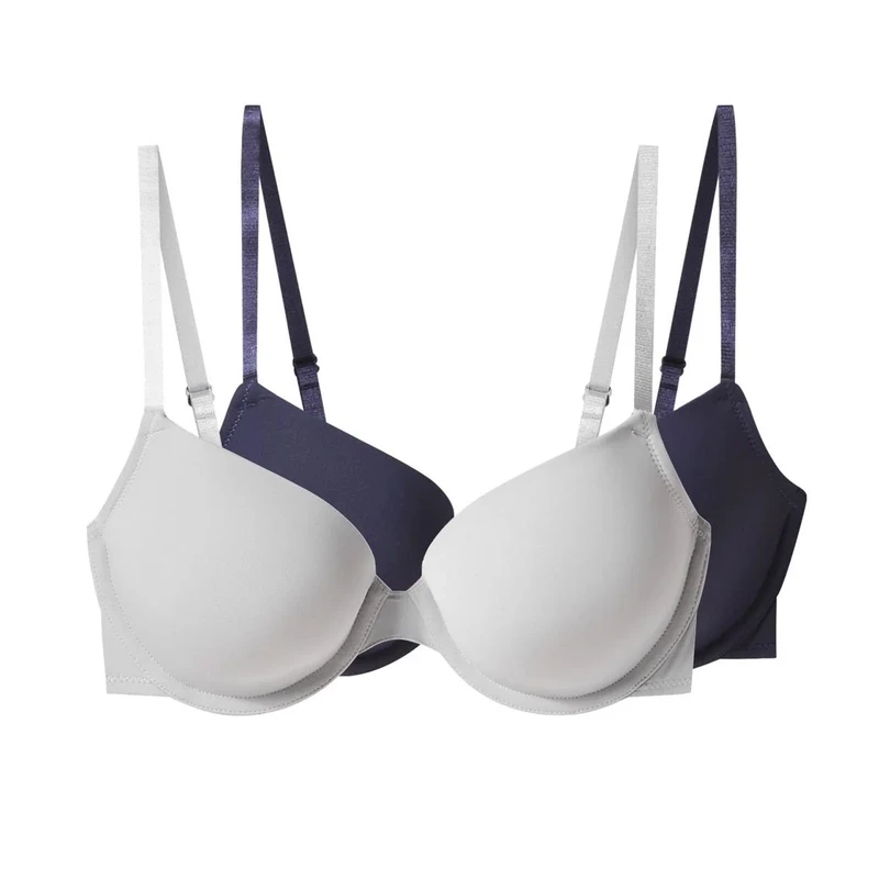 سوتین زنانه اسمارا اسفنجی فنر دار با قزن مدل EK-487074 بسته 2 عددی