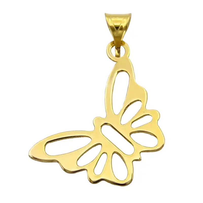 آویز گردنبند طلا 18 عیار زنانه کاپانی طرح پروانه کد KP024