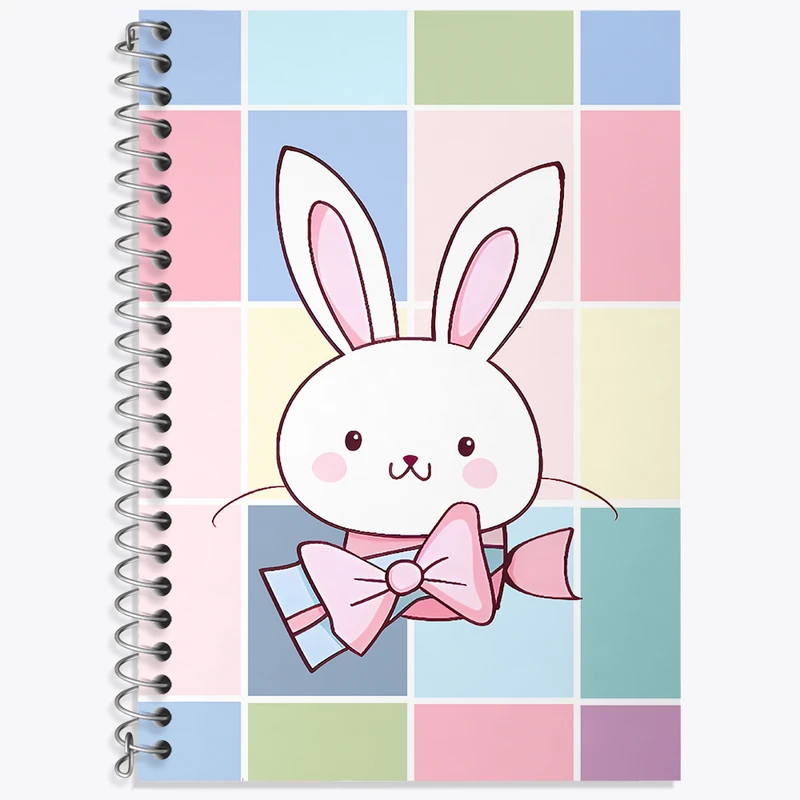 دفتر زبان 50 برگ خندالو مدل سه خط طرح خرگوش کیوت کد N3701