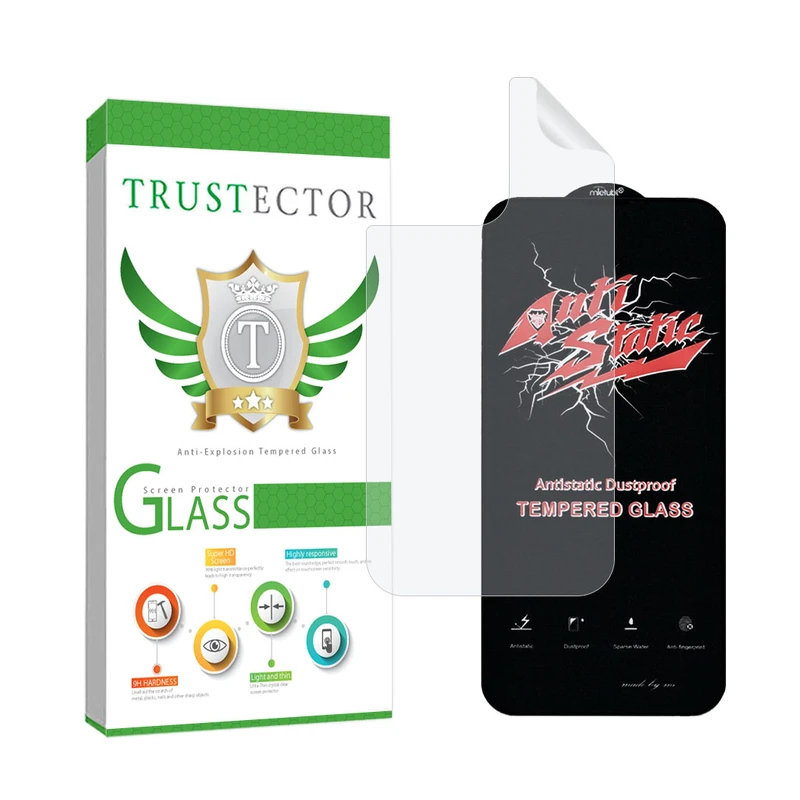 محافظ صفحه نمایش تراستکتور مدل ANTNABKTR مناسب برای گوشی موبایل اپل iPhone 13 Pro Max به همراه محافظ پشت گوشی