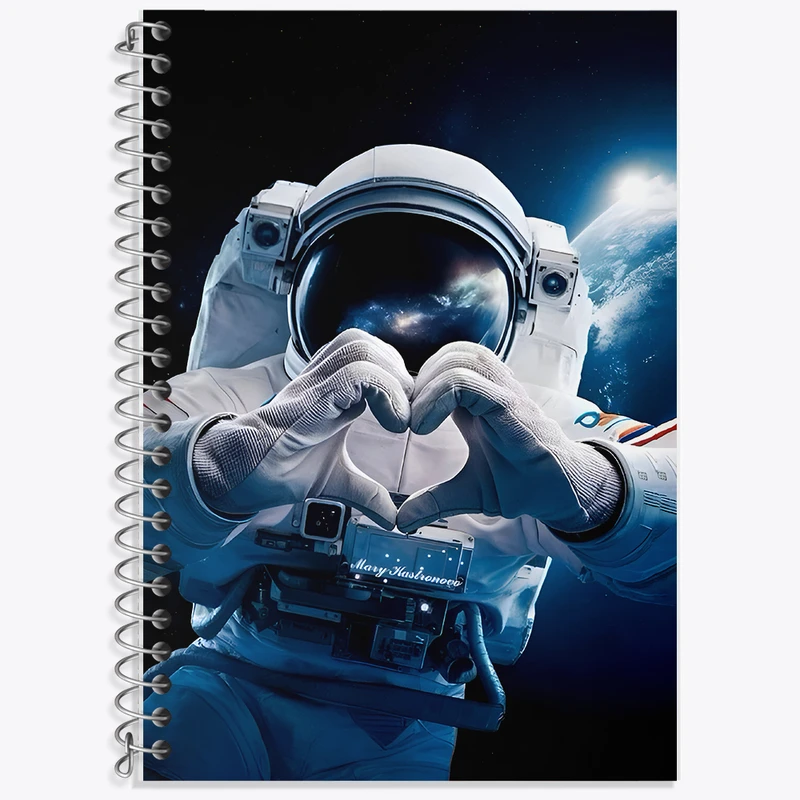 دفتر زبان 50 برگ خندالو مدل دو خط طرح فضانورد کد F7006