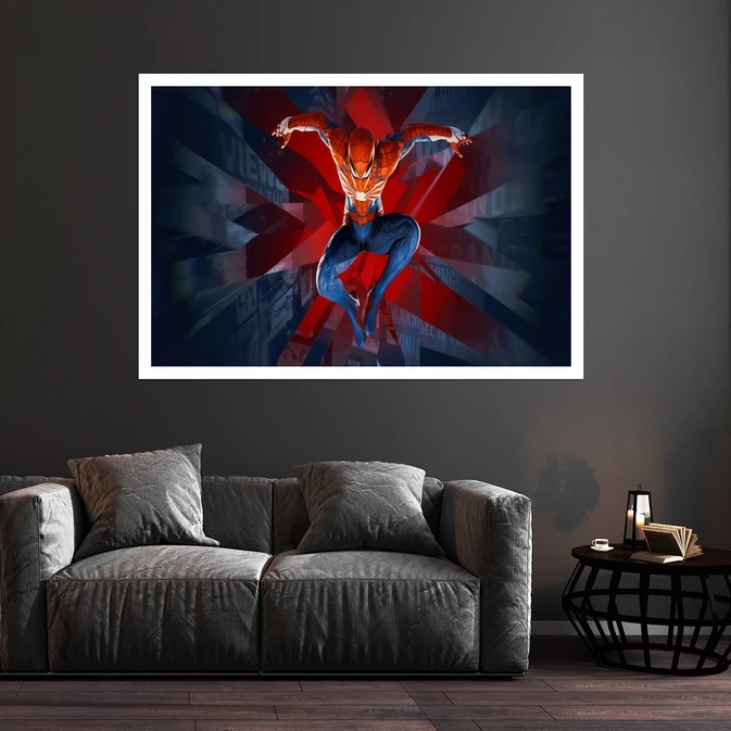 تابلو بکلیت طرح کارتون مرد عنکبوتی مدل قاب شاسی W-s8851