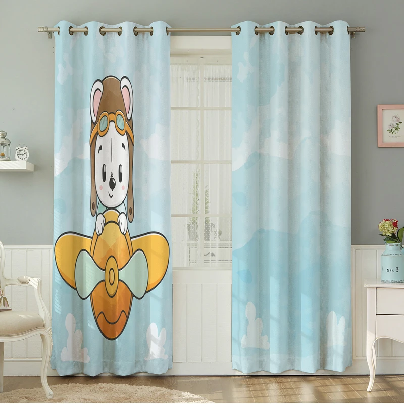 پرده نیروانا طرح کودک   مدل مخمل کد 5111 سایز 140×280 سانتی متر