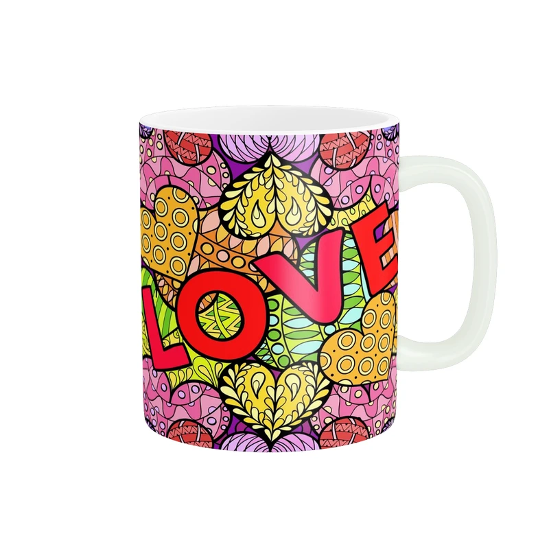 ماگ پادآفرین مدل عشق طرح قلب LOVE گل کد PM1572