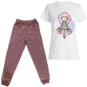 ست تی شرت و شلوار زنانه مدل 519