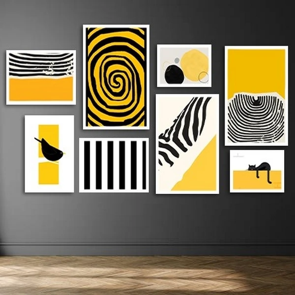 تابلو بکلیت طرح هنری دکوری و مدرن  مدل  W-bu3831 مجموعه 8 عددی