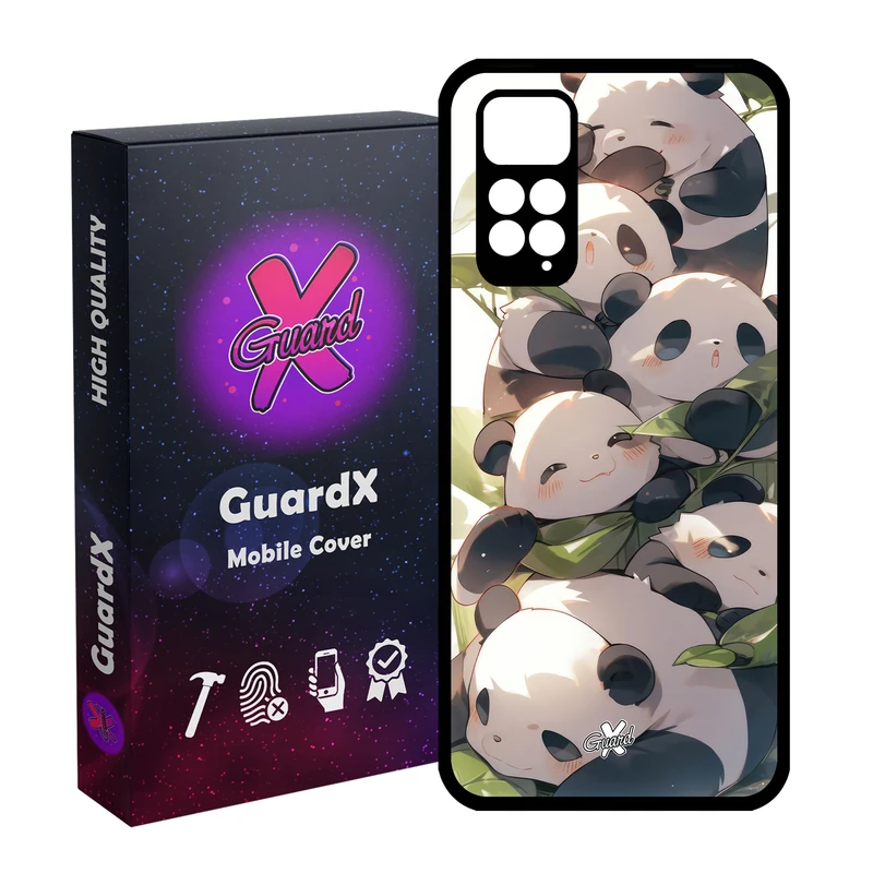 کاور گارد ایکس طرح پاندا مدل Glass10652مناسب برای گوشی موبایل شیائومی Redmi Note 11S/ Note 11 4G