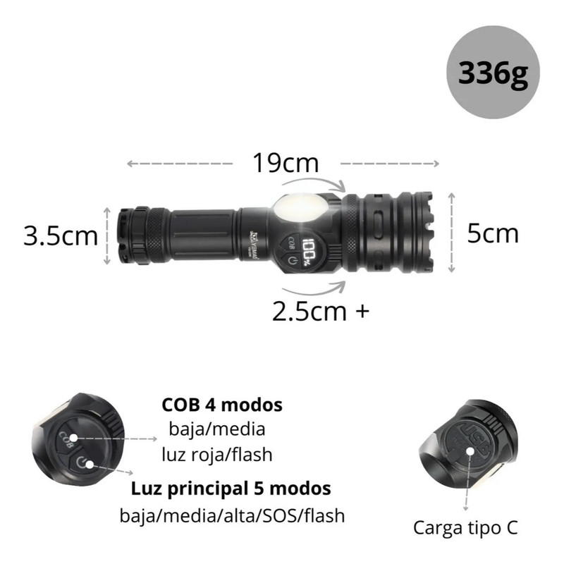 چراغ قوه دستی یئماو مدل YM-G280 با نور مهتابی