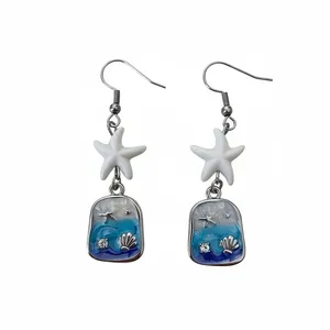 گوشواره دخترانه مدل مدال و ستاره دریایی