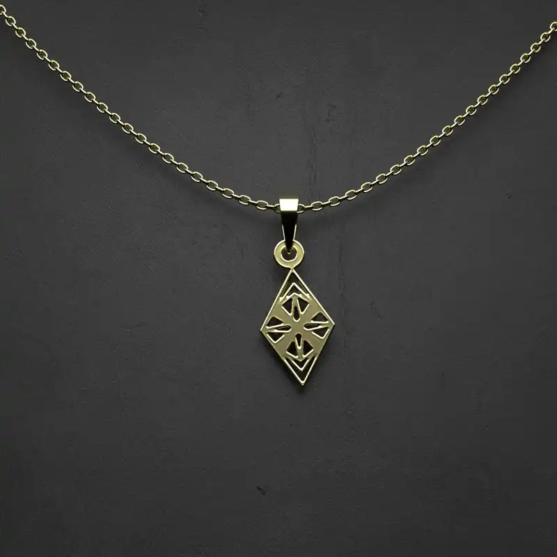 گردنبند طلا 18 عیار زنانه مدوپد مدل هندسی کد AA2-1-1287