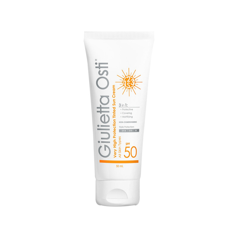 کرم ضد آفتاب رنگی جولیتا اُستی SPF 50 مدل 00 مناسب انواع پوست‌ حجم 50 میلی‌لیتر