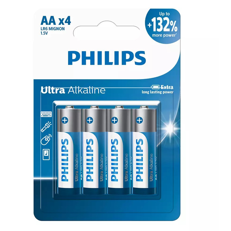 باتری قلمی فیلیپس مدل Ultra Alkaline LR6E4B/40  بسته هشت عددی