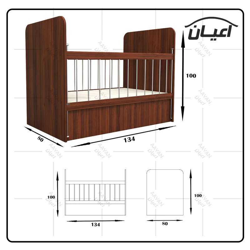 تختخواب کودک اعیان مدل FH291 عکس شماره 5