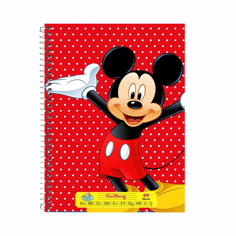 دفتر زبان 60 برگ گلبرگ 4 خط طرح میکی موس کد 515