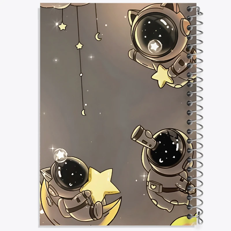 دفتر ژورنال نویسی 50 برگ خندالو مدل نقطه ای طرح فضانورد کیوت کد N4107