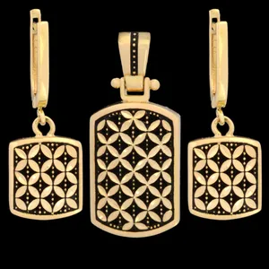 نیم ست طلا 18 عیار زنانه طلای مستجابی مدل جلوا کد 02