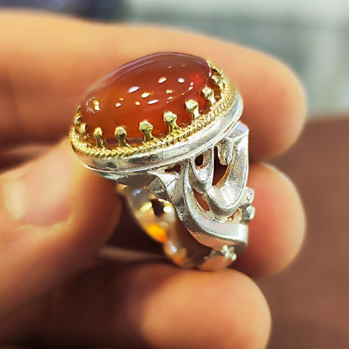 انگشتر نقره مردانه مدل سنگ عقیق یمانی کد 77 انگشتر نقره مردانه مدل سنگ عقیق یمانی کد 77