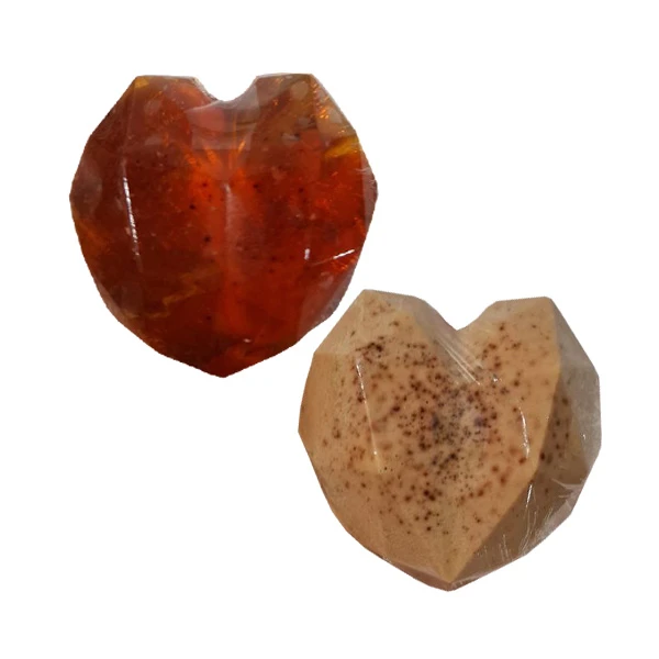 صابون تزیینی مدل قلب معطر زردچوبه مجموعه 2 عددی